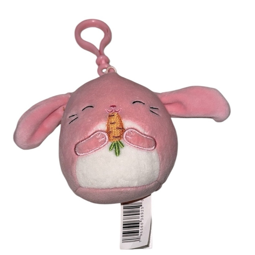 Squishmallows Pink Bunny Plush Keychain